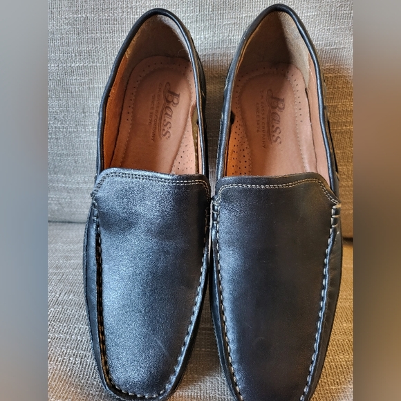 BASS Mens Hank Nlack Leather Driving Shoe sz 10 - Picture 4 of 9